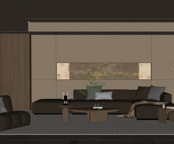 New Chinese Style A Living Room-ID:480839013