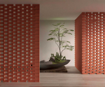 Modern Cement Brick Screen Partition-ID:749049905