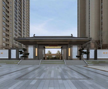 New Chinese Style Facade Element-ID:769879888