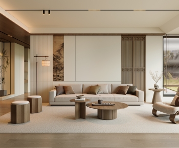 New Chinese Style A Living Room-ID:414650923