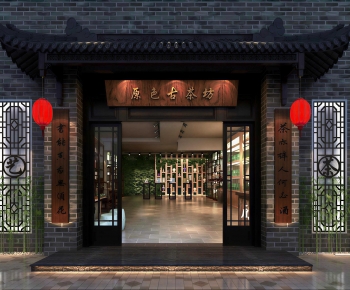 New Chinese Style Facade Element-ID:953865051