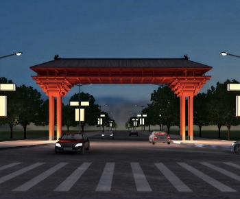 Chinese Style Decorated Archway-ID:836941003