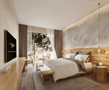 Wabi-sabi Style Bedroom-ID:707076071