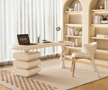 Modern Computer Desk And Chair-ID:940546992