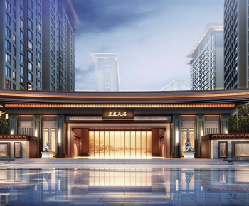 New Chinese Style Facade Element-ID:876796012