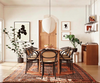 Wabi-sabi Style Dining Room-ID:664273983