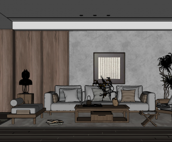 New Chinese Style A Living Room-ID:233948955