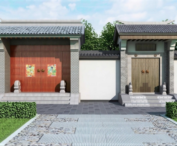 New Chinese Style Facade Element-ID:952311044
