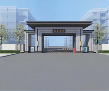 New Chinese Style Facade Element-ID:155546901