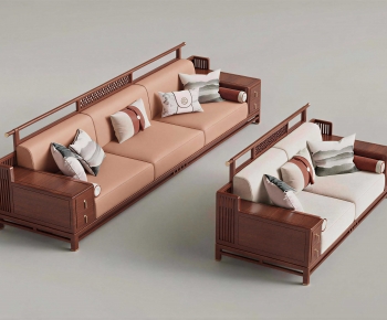 New Chinese Style Three-seat Sofa-ID:387123117