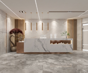 New Chinese Style Office Reception Desk-ID:961439653