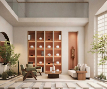 Wabi-sabi Style A Living Room-ID:983345037