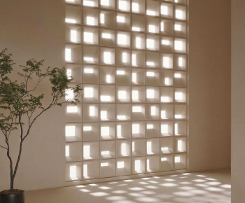 Wabi-sabi Style Cement Brick Screen Partition-ID:384562972