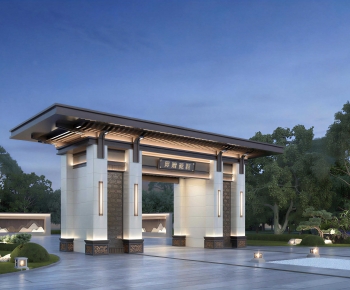 New Chinese Style Facade Element-ID:939829113