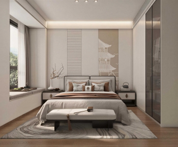New Chinese Style Bedroom-ID:891634949