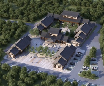 New Chinese Style Architectural Bird's-eye View Planning-ID:486968997