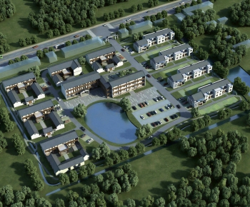 New Chinese Style Architectural Bird's-eye View Planning-ID:557779075