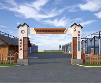 New Chinese Style Facade Element-ID:571279519