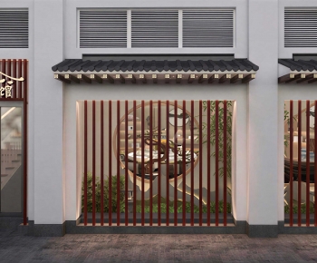 New Chinese Style Facade Element-ID:524580517