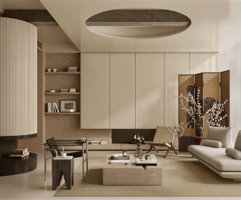 Wabi-sabi Style A Living Room-ID:515614999