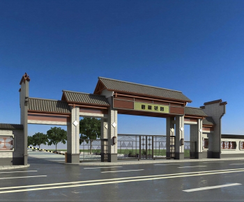 New Chinese Style Facade Element-ID:806868088