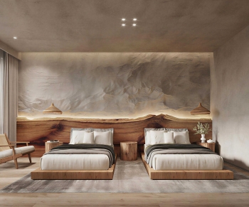 Wabi-sabi Style Bedroom-ID:136930941