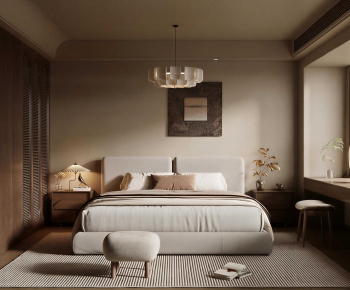 Wabi-sabi Style Bedroom-ID:460366967