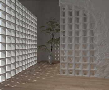 Industrial Style Cement Brick Screen Partition-ID:915992981