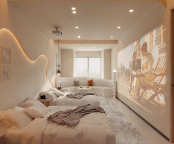 Wabi-sabi Style Guest Room-ID:735526081