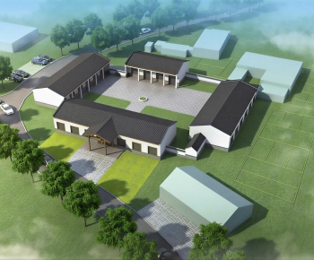 New Chinese Style Architectural Bird's-eye View Planning-ID:597796924