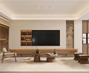 New Chinese Style A Living Room-ID:875433923