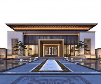 New Chinese Style Appearance Of Commercial Building-ID:522604943
