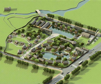 New Chinese Style Architectural Bird's-eye View Planning-ID:209151986