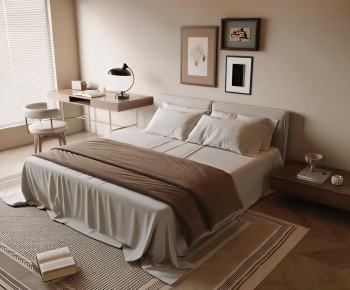 Wabi-sabi Style Double Bed-ID:312254913
