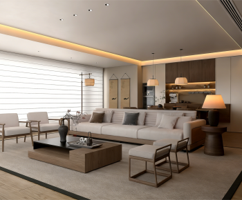 New Chinese Style A Living Room-ID:772810086