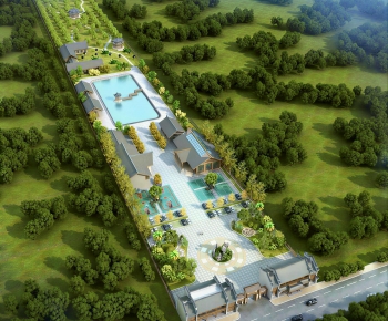 New Chinese Style Architectural Bird's-eye View Planning-ID:801472908