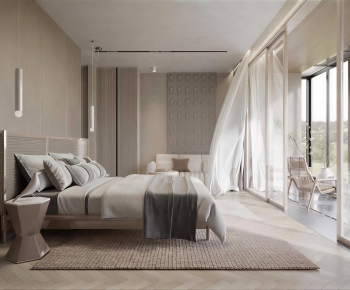 Wabi-sabi Style Bedroom-ID:943491946