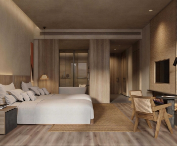 Wabi-sabi Style Bedroom-ID:165952928