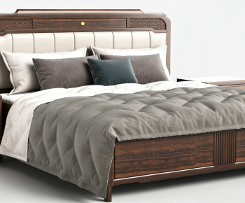 New Chinese Style Double Bed-ID:406337026