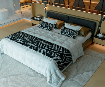 Modern Double Bed-ID:701339962