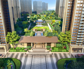 Modern Architectural Bird's-eye View Planning-ID:851878882
