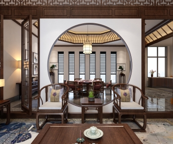 Chinese Style A Living Room-ID:734380019