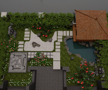 New Chinese Style Courtyard/landscape-ID:913156993