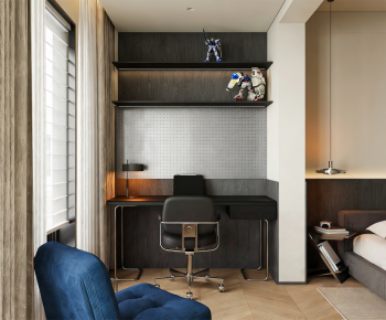 Modern Computer Desk And Chair-ID:579727894