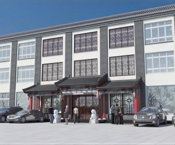 New Chinese Style Appearance Of Commercial Building-ID:102849059