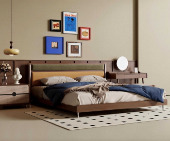 Modern Double Bed-ID:890677934