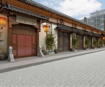 New Chinese Style Facade Element-ID:122929103