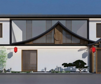New Chinese Style Facade Element-ID:588324076