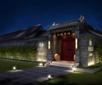 New Chinese Style Facade Element-ID:826180024