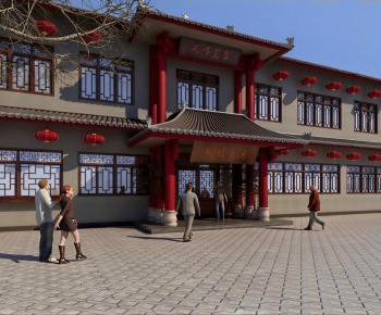 New Chinese Style Facade Element-ID:385489948